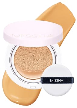 MISSHA Magic Cushion Foundation No.27 Beige miel para pieles medias/bronceadas - Cobertura impecable, acabado húmedo, fácil aplicación para todo tipo de piel