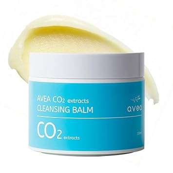 AVEA Bálsamo limpiador de CO2 (extractos), incluye aceite de jojoba dorado, aceite de oliva, maquillaje y eliminación de puntos negros, bálsamo limpiador derretido, removedor de maquillaje, lavado facial, cuidado coreano de la piel, 3.88 onzas líquidas