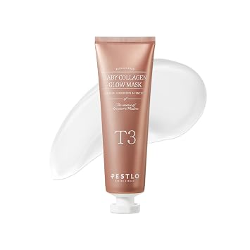 PESTLO - Máscara facial coreana de colágeno para bebé, 2.36 onzas líquidas, con infusión de colágeno vegano Reallagen/T3, Aginon, Volufilina para hidratar, reafirmar, resplandecer, piel de vidrio