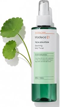 TECA Solution Tónico calmante en niebla 6.8 fl oz – Tónico calmante en aerosol K-Beauty con centella para pieles sensibles, desarrollado por Dongkook Pharmaceutical, Korean Skincare