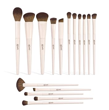 Juego de 16 brochas de maquillaje, pinceles profesionales para rostro y