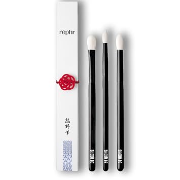 rephr Shodo - Juego de 3 pinceles para sombra de ojos de pelo de cabra