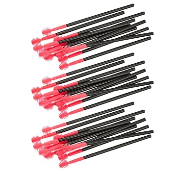Disposable Eyelash Brush Protecting Eyes 150pcs with Silicone Brush Head Multifunctional Mascara Applicator Wands Orange for Lash and Brow Routine for Trips