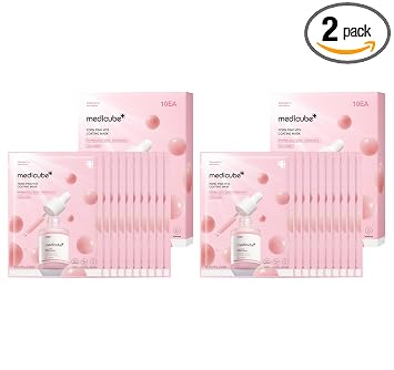medicube Salmon DNA PDRN - Mascarilla con recubrimiento de vitamina rosa 10EA (paquete de 2)