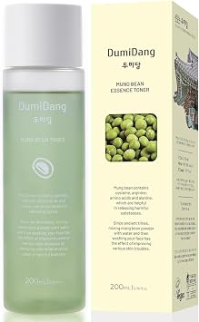 Mung Bean Essence Toner – Fórmula coreana tradicional vegana para el cuidado de la piel, hidratante y desintoxicante con extracto de frijol mungo fermentado y complejo de 8 frijoles, 6.8 fl oz | 6.75 onzas líquidas, verde