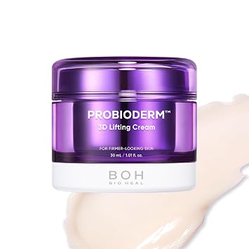 BIOHEAL BOH Probioderm 3D Lifting Cream 1.01 fl oz | Probióticos coreanos avanzados antienvejecimiento crema hidratante facial de noche con complejo de 17 péptidos y probiodermo patentado para arrugas