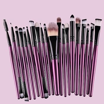 20PCS Makeup Brush Set for Blending, Contouring, Eyebrow Soft Face and Eye Cosmetics Brushes Beauty Tools for Women(Purple)
