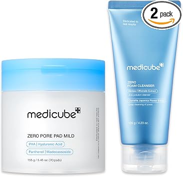 medicube Cleanse & Swipe Duo para piel delicada, limpiador de espuma suave y cero poros