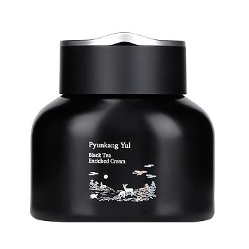 Pyunkang Yul [PKY] Crema Enriquecida con Té Negro para Antienvejecimiento, Nutrición Condensada para el Cuidado de Líneas Finas con Kombucha, Extracto de Ginseng, Sin Irritación, Cuidado de la Piel