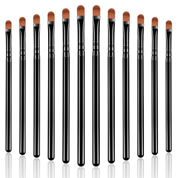 Patelai - Cepillo corrector de labios planos, 12 piezas, color negro