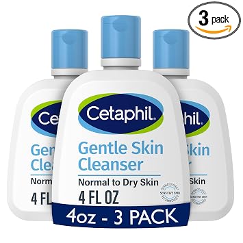 Cetaphil Limpiador suave, lavado facial hidratante, piel sensible, 4 onzas
