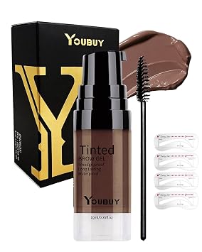 Kit de gel 3D para cejas con plantilla de sello de cejas, de larga duración, 24 horas, impermeable, a prueba de manchas, crema de cejas (MARRÓN)