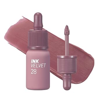 Peripera Ink The Velvet - Tinte labial altamente pigmentado, duradero y ligero, a prueba de manchas, color para construir para labios y mejillas, maquillaje K-Beauty, seguro para labios sensibles (028