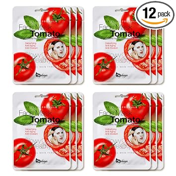 Saplaya Hojas perfumadas para el cuidado de la piel, aroma único, fórmula natural K-Beauty (tomate 12 unidades)