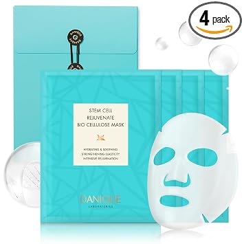 Mascarilla de lámina de biocelulosa – Cuidado de la piel coreano premium para piel hidratada, nutrida y de aspecto suave (0.88 oz x 4EA) [DANIQUE]