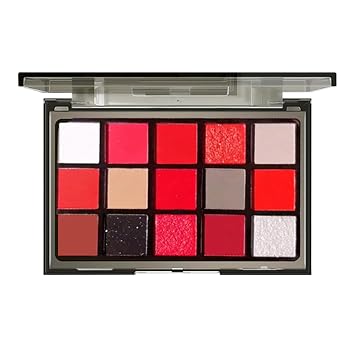 Paleta de sombra de ojos de Halloween de 15 colores, paleta de maquillaje gótico rojo y negro, sombra de ojos ahumada de vampiro con tonos mate y brillantes, maquillaje de disfraz dramático para
