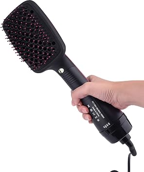 Cepillo Secador Alisador, Desenredante Alisado Suavizante en Un Solo Paso, Reduce el Encrespamiento y Da Más Brillo para Cabello Liso y Recto de Calidad de Salón - Cepillo Secador