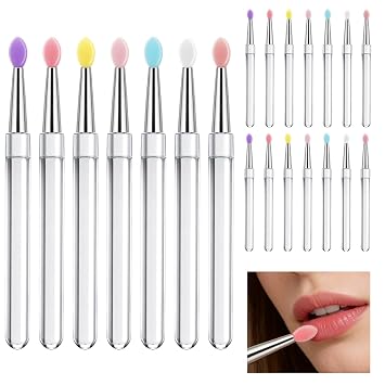 21 cepillos de labios de silicona, aplicadores de labios