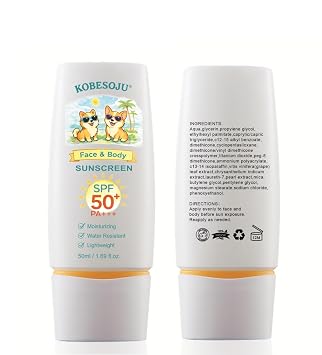 Paw-tective Protector solar facial y corporal SPF 50+ PA +++, hidratante, resistente al agua, acabado corrector, ligero, 1.69 fl.oz.