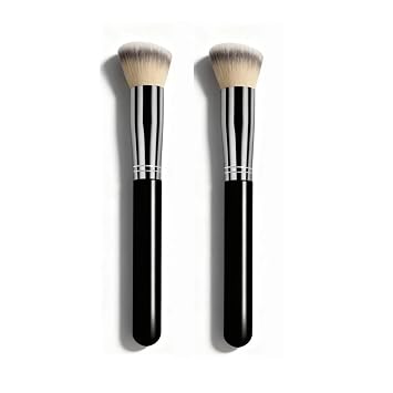 Juego de brochas de maquillaje profesional Kabuki de nailon con mango de plástico ABS hipoalergénico cepillo corrector básico para contorno de belleza perfecto viaje portátil 170 270 370 (2