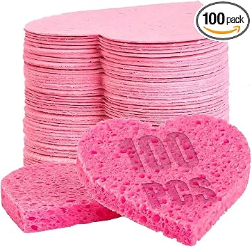 100 esponjas faciales comprimidas, esponja desmaquillante, esponjas cosméticas 100% naturales para limpieza facial, máscara exfoliante, limpiador facial (100 unidades)