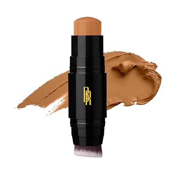 Base de maquillaje en barra Black Radiance Color Perfect con aplicador de cepillo suave en dúo – Fórmula versátil, construible, mezclable y rica en pigmentos - Hermoso bronce