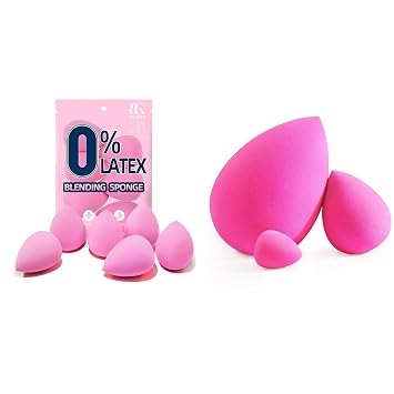 BEAKEY Juego de 6 esponjas de maquillaje súper suaves y grandes, mini y estándar