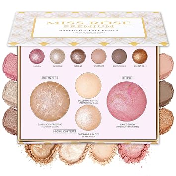 Paleta de maquillaje horneada para cara completa, sombra de ojos, rubor