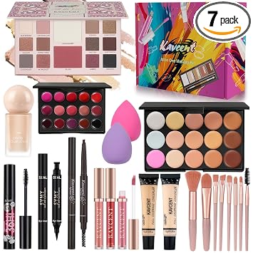 Kit de maquillaje para mujeres, kit completo de maquillaje para adolescentes, niñas, adolescentes, paleta de sombra de ojos, base, set de regalo de maquillaje para mujeres, kit de maquillaje para adolescentes