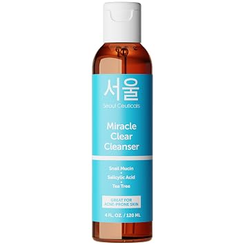 SeoulCeuticals Limpiador de caracol de acné coreano ácido salicílico 4oz