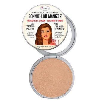 theBalm Bonnie-Lou Manizer - Resaltador y sombra, altamente pigmentado, resaltador dorado
