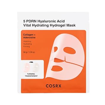 COSRX 5 PDRN Hyaluronic Vital Gel Mask Single 1.20 oz x 1EA, mascarilla para la noche, esenciales de viaje, cuidado de la piel coreano