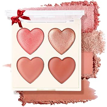Highlight Contour Blush Palette,Pigmented Long Lasting Shimmer Makeup 02#