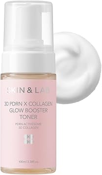 [Skin&LAB] Tónico 3D PDRN X Collagen Glow Booster, PDRN y colágeno, reafirmante y potencia la luminosidad, textura de burbujas para una mejor absorción, cuidado de la piel coreano, 3.38 onzas líquidas