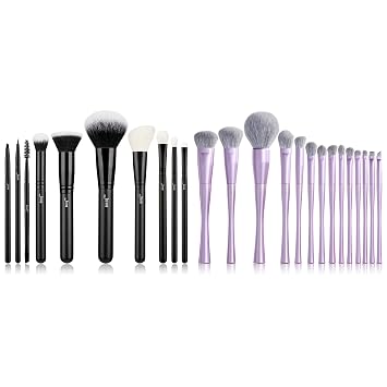 Jessup Juego de brochas de maquillaje 10 unids negro T323 incluido con brochas de maquillaje profesional T512