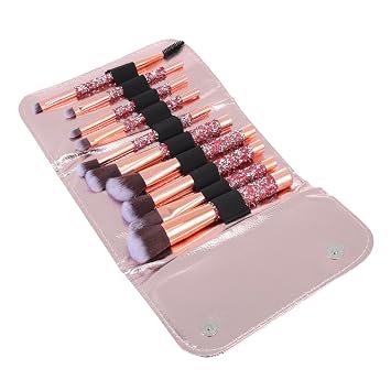 Rhinestone Makeup Brush for Women Multifunctional Cosmetic Brushes for Concealer Foundation Eye Shadow Blusher and Highlighter with Portable Storage Bag Lightweight