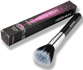 Cepillo de punteado de fibra Duo de Keshima - Cepillo de punteado premium, mejor cepillo de base líquida, cepillo de mezcla, cepillo facial