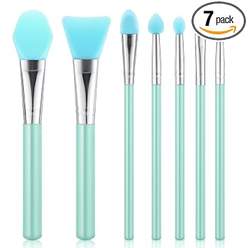 Kit de 7 pinceles aplicadores de silicona, pinceles aplicadores de resina UV, pinceles de resina aplicadores de gel, pinceles aplicadores para productos de maquillaje en crema y arte de epoxi, color