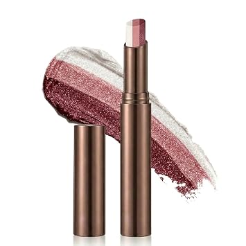 Sombra de ojos en barra degradada, lápiz de sombra de ojos en crema brillante de 3 colores, fácil de mezclar, impermeable, de larga duración, para principiantes, aspecto de ojos rápido (#02