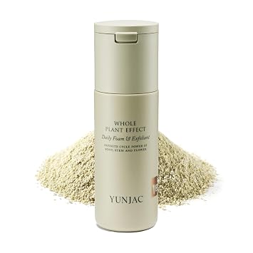 YUNJAC Whole Plant - Espuma diaria y exfoliante (2.82 onzas) - Limpiador facial matcha, espuma enzimática suave, adecuado para pieles sensibles, cuidado de la piel coreano, espuma rica, removedor de
