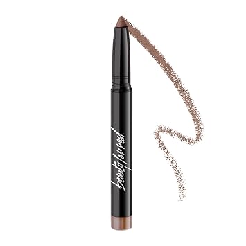 Beauty For Real Shadow Stx, Midnight Marathon - Universal Topaz Caramel Shimmer - Sombra de ojos en barra impermeable, de crema a polvo, sacapuntas integrado, 0.05 onzas