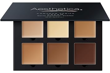 Crema de contorno, para resaltar, set de maquillaje, base para contornear / paleta para corregir, vegano, libre de crueldad animal e hipoalergénico, de Aesthetica, incluye instrucciones paso a paso (no se garantiza que estén en español)