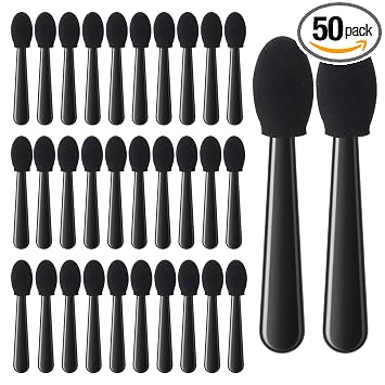 50 barras aplicadoras de sombra de ojos desechables, aplicadores de sombra de ojos, portátil, mini aplicador de sombra de ojos desechable, aplicadores de maquillaje de viaje para mujeres