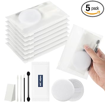 Juegos de brochas de maquillaje desechables para la cara, juegos y kits con bolsa, juego de brochas de maquillaje portátiles, cepillo de sombra de ojos, cepillo de labios, mini esponja para polvo