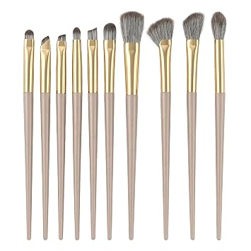 Juego de brochas para sombra de ojos, 10 piezas, brochas de maquillaje de ojos con cerdas sintéticas suaves
