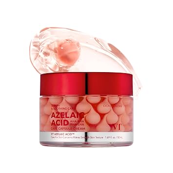 VT COSMETICS Crema cápsula para el cuidado del ácido azelaico: hidratante facial para piel propensa a manchas y enrojecimiento | Cuidado calmante y refinador de poros, ligero e hidratante, AHA BHA PHA