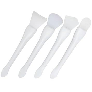 4 unids de doble cabeza cepillo de tratamiento facial aplicador máscara facial hidratante máscara de barro facial máscara de cuidado de la piel máscara de silicona cepillo aplicador de cepillo de la