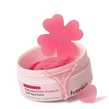 Hanskin Parches veganos de hidrogel PDRN para ojos hinchados, ojeras y líneas finas, parches coreanos para debajo de los ojos con loto rosa PDRN, colágeno, ácido hialurónico y niacinamida, 30 parches