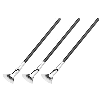 3pcs Black Fan-shaped Lash Brush Applicators for Eyelash Extensions Mascara Brushes for Women Eye Makeup Precision for Professional and Personal Use