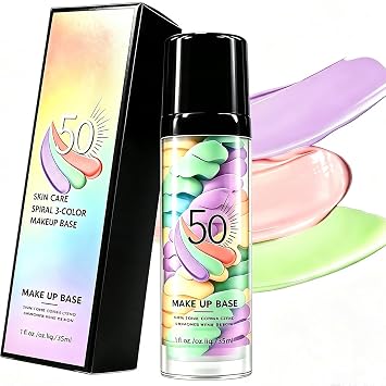 Primer facial SPF50 PA+, imprimación de maquillaje corrector de color, crema facial con protector solar